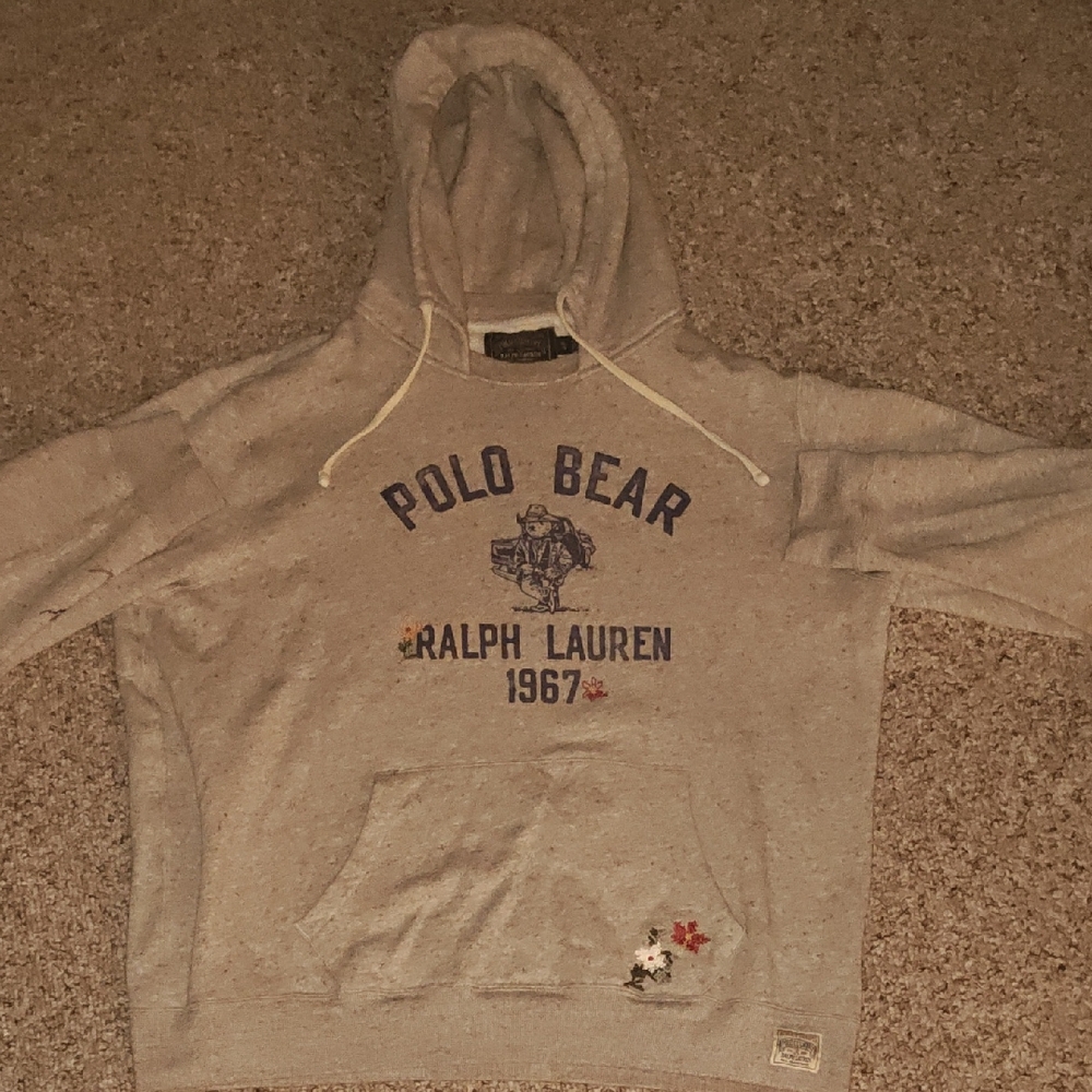 Ralph Lauren Heather Gray Polo Bear Hoodie